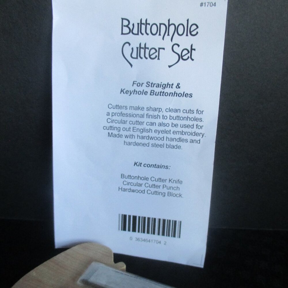 BUTTONHOLE CUTTER SET-3 PC. NEW